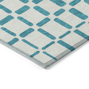 Homeroots 3' Artichoke Green Geometric Indoor Outdoor Area Rug - Stylish, Washable, And Durable For Any Space 9' X 12' Polyester 591151