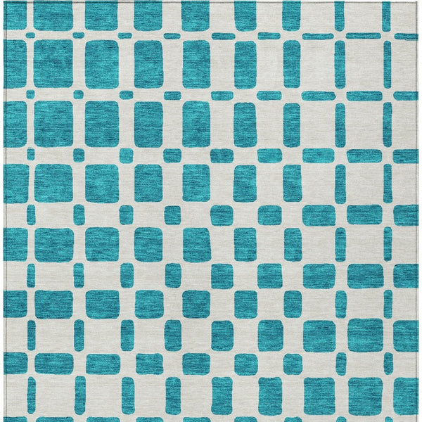 Homeroots 3' Artichoke Green Geometric Indoor Outdoor Area Rug - Stylish, Washable, And Durable For Any Space 10' X 14' Polyester 591152