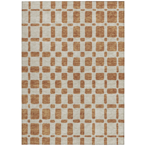 Homeroots 3' Artichoke Green Geometric Indoor Outdoor Area Rug - Stylish, Washable, And Durable For Any Space 5' X 8' Polyester 591160