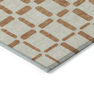 Homeroots 3' Artichoke Green Geometric Indoor Outdoor Area Rug - Stylish, Washable, And Durable For Any Space 5' X 8' Polyester 591160