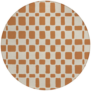 Homeroots 3' Artichoke Green Geometric Indoor Outdoor Area Rug - Stylish, Washable, And Durable For Any Space 8' Round Polyester 591161