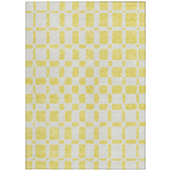 Homeroots 3' Artichoke Green Geometric Indoor Outdoor Area Rug - Stylish, Washable, And Durable For Any Space 8' X 10' Polyester 591168