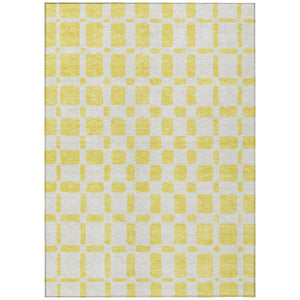 HomeRoots 9' Yellow and Gray Geometric Area Rug - Stylish, Durable Design for Indoor and Outdoor Spaces 9' X 12' 591169