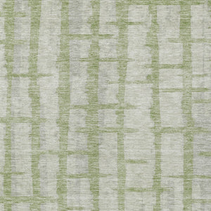 Homeroots 3' Stylish Artichoke Green & Gray Striped Washable Area Rug For Indoor And Outdoor Spaces 3' X 5' Polyester 591171