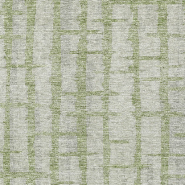 Homeroots 3' Stylish Artichoke Green & Gray Striped Washable Area Rug For Indoor And Outdoor Spaces 3' X 5' Polyester 591171