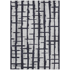 Homeroots 3' Stylish Artichoke Green & Gray Striped Washable Area Rug For Indoor And Outdoor Spaces 3' X 5' Polyester 591177