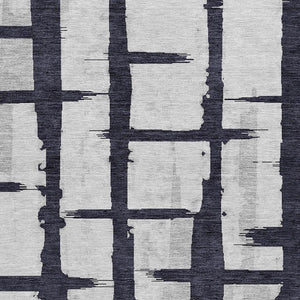 Homeroots 3' Stylish Artichoke Green & Gray Striped Washable Area Rug For Indoor And Outdoor Spaces 8' Round Polyester 591179