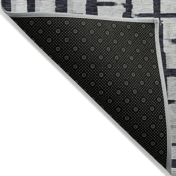 Homeroots 3' Stylish Artichoke Green & Gray Striped Washable Area Rug For Indoor And Outdoor Spaces 9' X 12' Polyester 591181