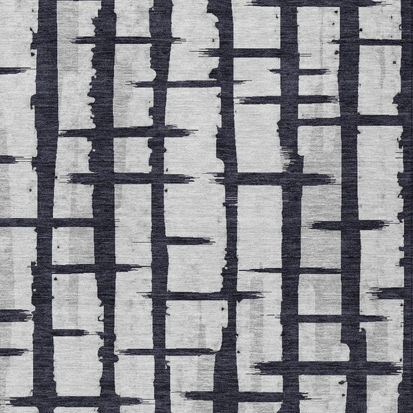 Homeroots 3' Stylish Artichoke Green & Gray Striped Washable Area Rug For Indoor And Outdoor Spaces 9' X 12' Polyester 591181