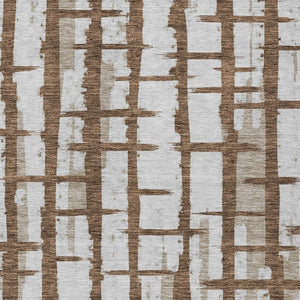 Homeroots 3' Stylish Artichoke Green & Gray Striped Washable Area Rug For Indoor And Outdoor Spaces 3' X 5' Polyester 591183