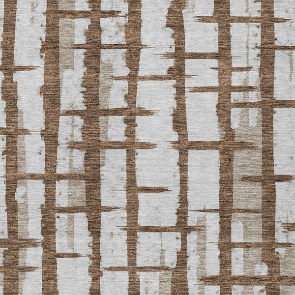 Homeroots 3' Stylish Artichoke Green & Gray Striped Washable Area Rug For Indoor And Outdoor Spaces 8' X 10' Polyester 591186