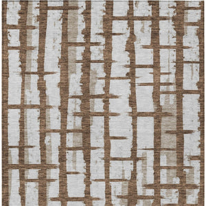 Homeroots 3' Stylish Artichoke Green & Gray Striped Washable Area Rug For Indoor And Outdoor Spaces 10' X 14' Polyester 591188