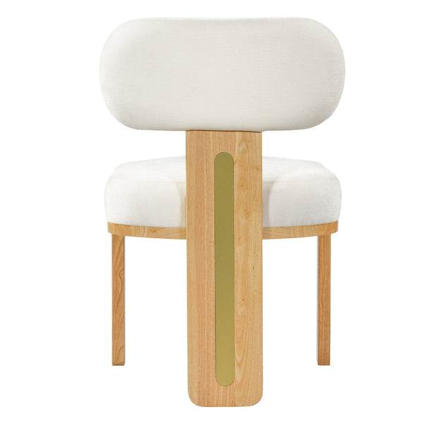 English Elm Mid-century Modern Rattan Cane Back Dining Chair Set Rubberwood Frame Upholstered Seat N768P437935N