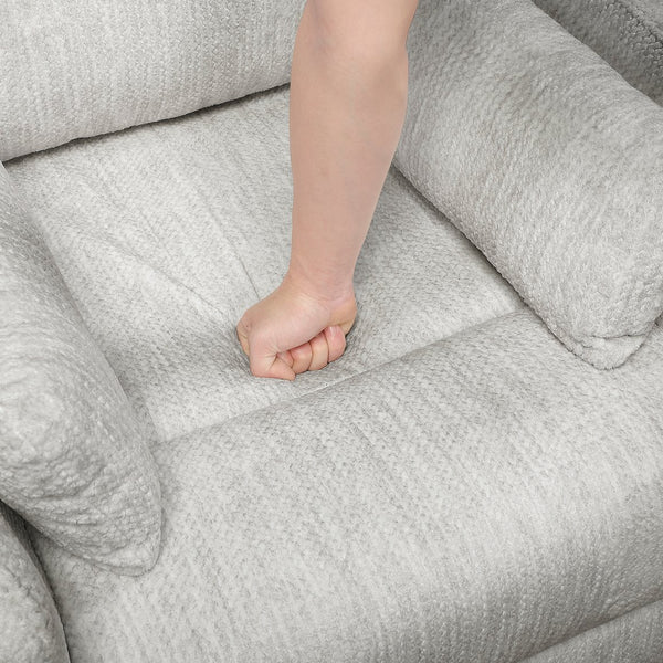 English Elm Modern Swivel Glider Recliner Chair with 360° Rotation, Plush Microfiber Upholstery & Pillows for Nursery Living Room Comfort Beige 33 L x 32.5 W x 26 H B011P395821