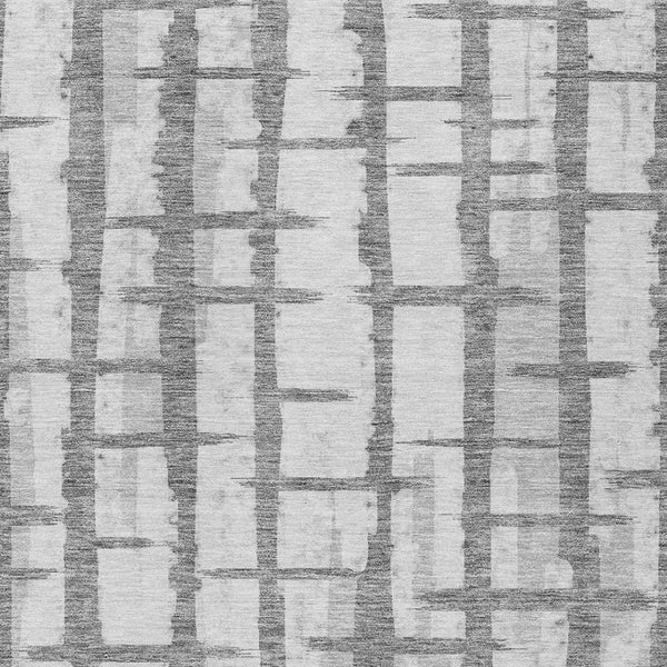 Homeroots 3' Stylish Artichoke Green & Gray Striped Washable Area Rug For Indoor And Outdoor Spaces 3' X 5' Polyester 591201