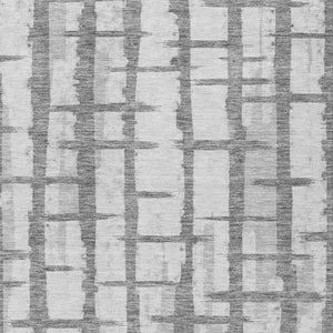 Homeroots 3' Stylish Artichoke Green & Gray Striped Washable Area Rug For Indoor And Outdoor Spaces 9' X 12' Polyester 591205