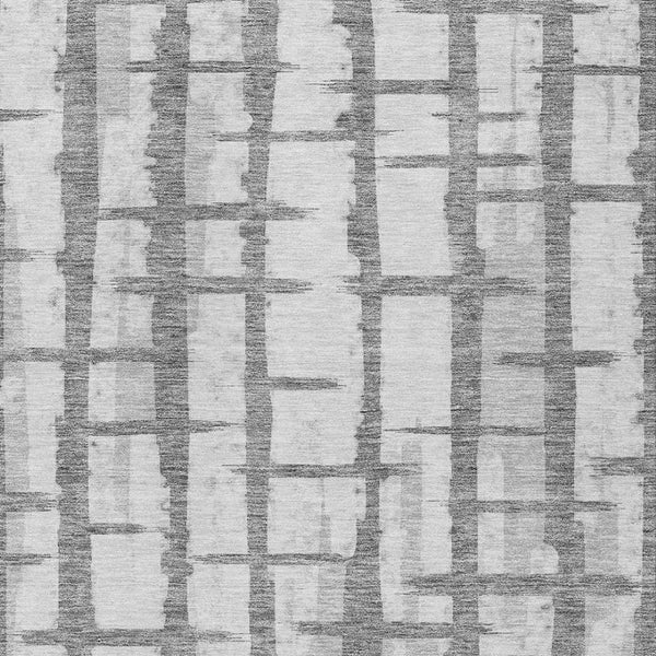 Homeroots 3' Stylish Artichoke Green & Gray Striped Washable Area Rug For Indoor And Outdoor Spaces 9' X 12' Polyester 591205