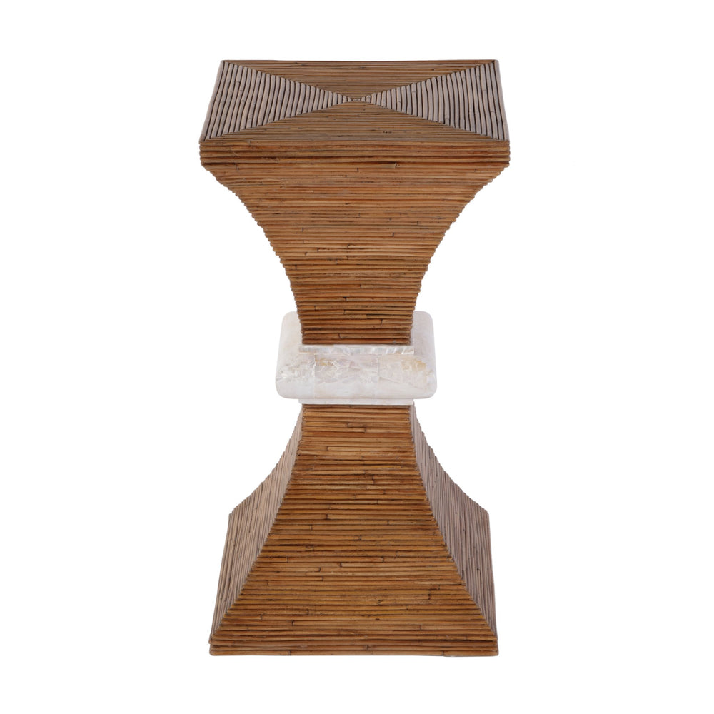 Butler Specialty Butler Marikit 13" W Square Side Table With Unique Arorog Inlay & Hourglass Base For Any Space Brown Gmelina Solids,Arorog Inlay,Kabibi Shell,Plywood 5912070-butler