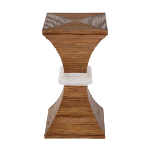 Butler Specialty Butler Marikit 13" W Square Side Table With Unique Arorog Inlay & Hourglass Base For Any Space Brown Gmelina Solids,Arorog Inlay,Kabibi Shell,Plywood 5912070-butler