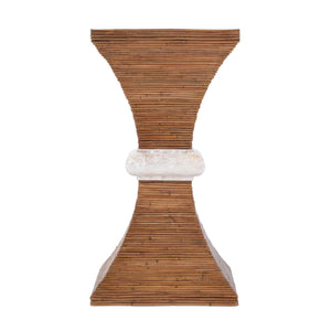 Butler Specialty Butler Marikit 13" W Square Side Table With Unique Arorog Inlay & Hourglass Base For Any Space Brown Gmelina Solids,Arorog Inlay,Kabibi Shell,Plywood 5912070-butler