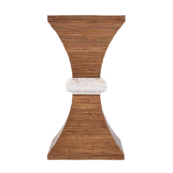 Butler Specialty Butler Marikit 13" W Square Side Table With Unique Arorog Inlay & Hourglass Base For Any Space Brown Gmelina Solids,Arorog Inlay,Kabibi Shell,Plywood 5912070-butler