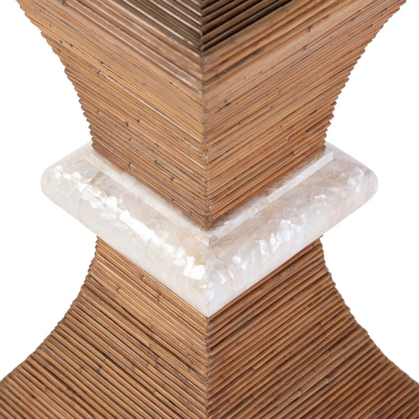 Butler Specialty Butler Marikit 13" W Square Side Table With Unique Arorog Inlay & Hourglass Base For Any Space Brown Gmelina Solids,Arorog Inlay,Kabibi Shell,Plywood 5912070-butler