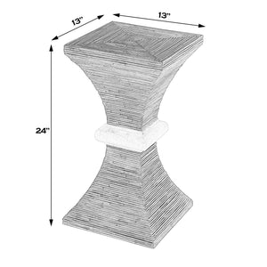 Butler Specialty Butler Marikit 13" W Square Side Table With Unique Arorog Inlay & Hourglass Base For Any Space Brown Gmelina Solids,Arorog Inlay,Kabibi Shell,Plywood 5912070-butler