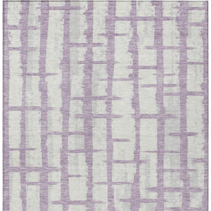 Homeroots 3' Stylish Artichoke Green & Gray Striped Washable Area Rug For Indoor And Outdoor Spaces 5' X 8' Polyester 591214