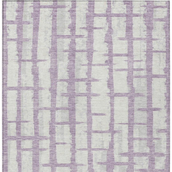 Homeroots 3' Stylish Artichoke Green & Gray Striped Washable Area Rug For Indoor And Outdoor Spaces 9' X 12' Polyester 591217