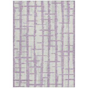 Homeroots 3' Stylish Artichoke Green & Gray Striped Washable Area Rug For Indoor And Outdoor Spaces 10' X 14' Polyester 591218