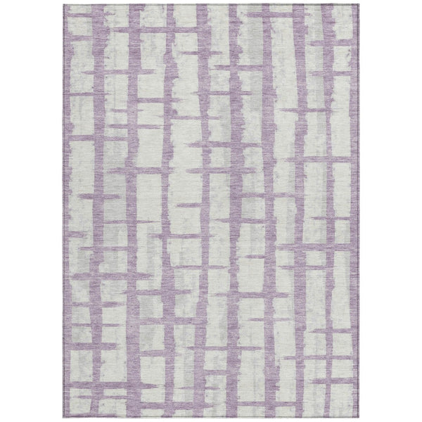 Homeroots 3' Stylish Artichoke Green & Gray Striped Washable Area Rug For Indoor And Outdoor Spaces 10' X 14' Polyester 591218