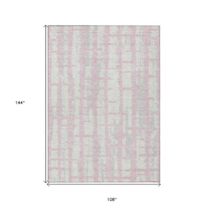 Homeroots 3' Stylish Artichoke Green & Gray Striped Washable Area Rug For Indoor And Outdoor Spaces 9' X 12' Polyester 591223