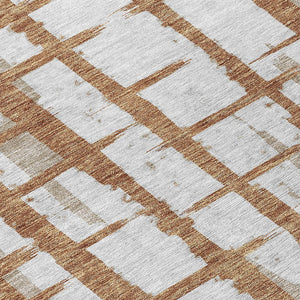 Homeroots 3' Stylish Artichoke Green & Gray Striped Washable Area Rug For Indoor And Outdoor Spaces 8' Round Polyester 591227