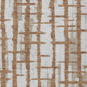 Homeroots 3' Stylish Artichoke Green & Gray Striped Washable Area Rug For Indoor And Outdoor Spaces 8' X 10' Polyester 591228