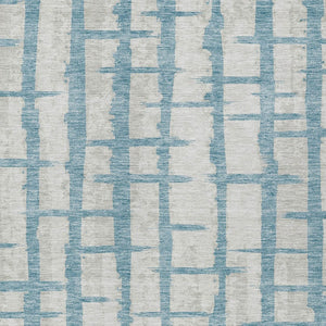 Homeroots 3' Stylish Artichoke Green & Gray Striped Washable Area Rug For Indoor And Outdoor Spaces 3' X 5' Polyester 591231