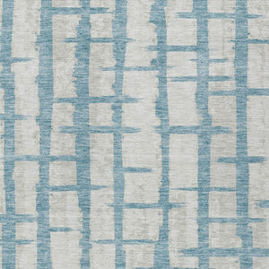 Homeroots 3' Stylish Artichoke Green & Gray Striped Washable Area Rug For Indoor And Outdoor Spaces 9' X 12' Polyester 591235