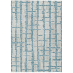 Homeroots 3' Stylish Artichoke Green & Gray Striped Washable Area Rug For Indoor And Outdoor Spaces 10' X 14' Polyester 591236
