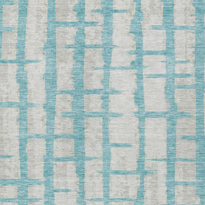 Homeroots 3' Stylish Artichoke Green & Gray Striped Washable Area Rug For Indoor And Outdoor Spaces 8' X 10' Polyester 591240