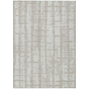 HomeRoots 9' Taupe and Beige Striped Indoor Outdoor Area Rug - Durable, Washable, Ideal for Home & Patio Use 9' X 12' 591247