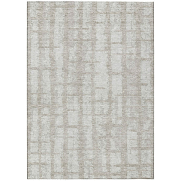 HomeRoots 9' Taupe and Beige Striped Indoor Outdoor Area Rug - Durable, Washable, Ideal for Home & Patio Use 9' X 12' 591247