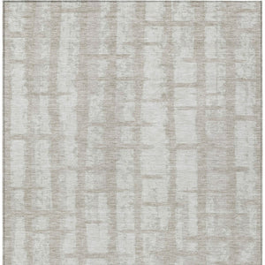 Homeroots 3' Stylish Artichoke Green & Gray Striped Washable Area Rug For Indoor And Outdoor Spaces 10' X 14' Polyester 591248