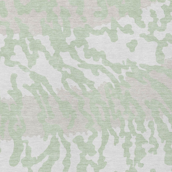 Homeroots 3' Artichoke Green Beige Ivory Animal Print Washable Indoor Outdoor Area Rug For Stylish Spaces 5' X 8' Polyester 591250