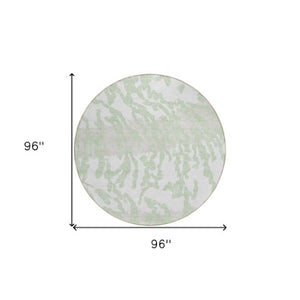 Homeroots 3' Artichoke Green Beige Ivory Animal Print Washable Indoor Outdoor Area Rug For Stylish Spaces 8' Round Polyester 591251