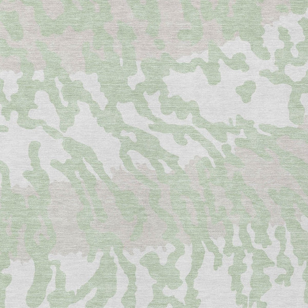 Homeroots 3' Artichoke Green Beige Ivory Animal Print Washable Indoor Outdoor Area Rug For Stylish Spaces 8' X 10' Polyester 591252