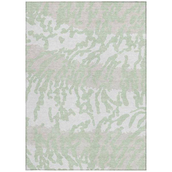 Homeroots 3' Artichoke Green Beige Ivory Animal Print Washable Indoor Outdoor Area Rug For Stylish Spaces 9' X 12' Polyester 591253