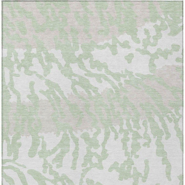 Homeroots 3' Artichoke Green Beige Ivory Animal Print Washable Indoor Outdoor Area Rug For Stylish Spaces 9' X 12' Polyester 591253