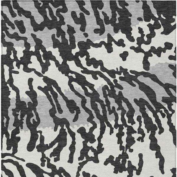 Homeroots 3' Artichoke Green Beige Ivory Animal Print Washable Indoor Outdoor Area Rug For Stylish Spaces 3' X 5' Polyester 591255