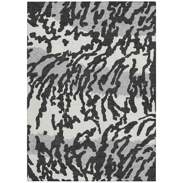 Homeroots 3' Artichoke Green Beige Ivory Animal Print Washable Indoor Outdoor Area Rug For Stylish Spaces 5' X 8' Polyester 591256