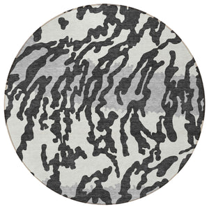 Homeroots 3' Artichoke Green Beige Ivory Animal Print Washable Indoor Outdoor Area Rug For Stylish Spaces 8' Round Polyester 591257