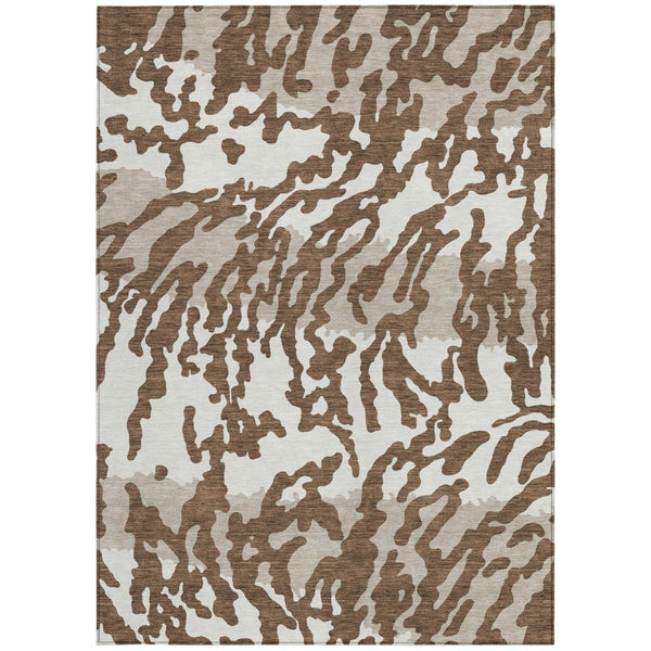 Homeroots 3' Artichoke Green Beige Ivory Animal Print Washable Indoor Outdoor Area Rug For Stylish Spaces 3' X 5' Polyester 591261